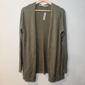 Soft Surroundings‎ Open Long Cardigan Womens Petite Green Duster NWT